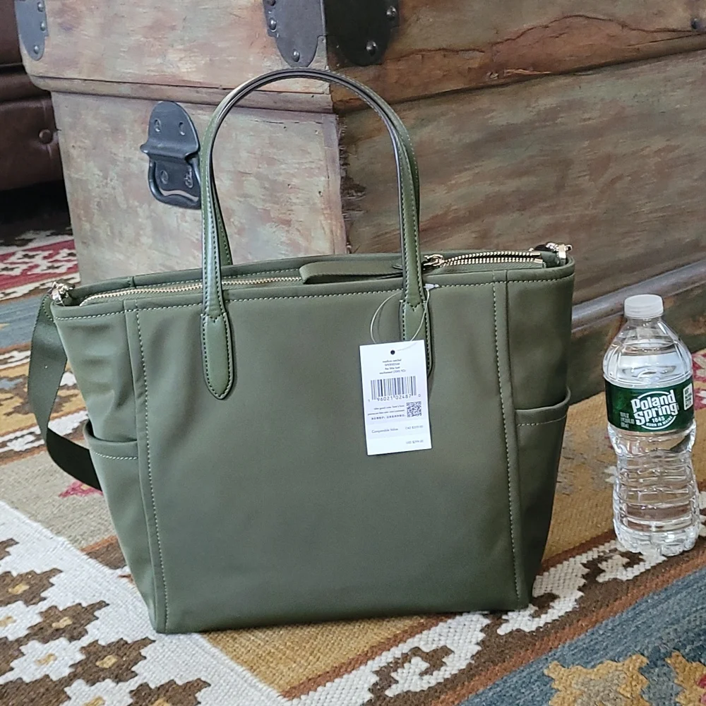 Kate Spade Chelsea Medium Nylon Satchel Crossbody Bag Enchanted Green - Picture 2 of 10